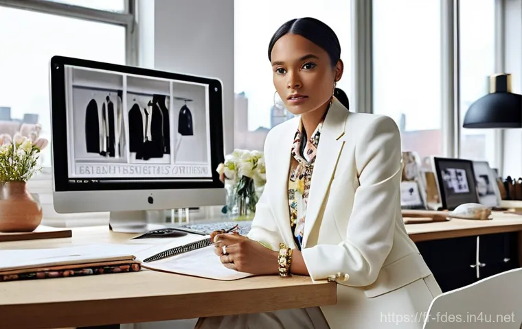 패션 코디네이터 학습 자료 추천 - **Prompt 1: The Digital Visionary**
    "A sophisticated fashion coordinator, in their early 30s, wi...