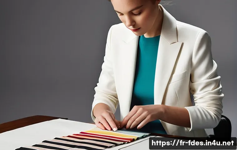 패션 코디네이터가 알아야 할 옷감의 종류 - **Prompt 1: The Tactile Story of Fabric Elegance**
    A close-up, high-fashion editorial shot showc...