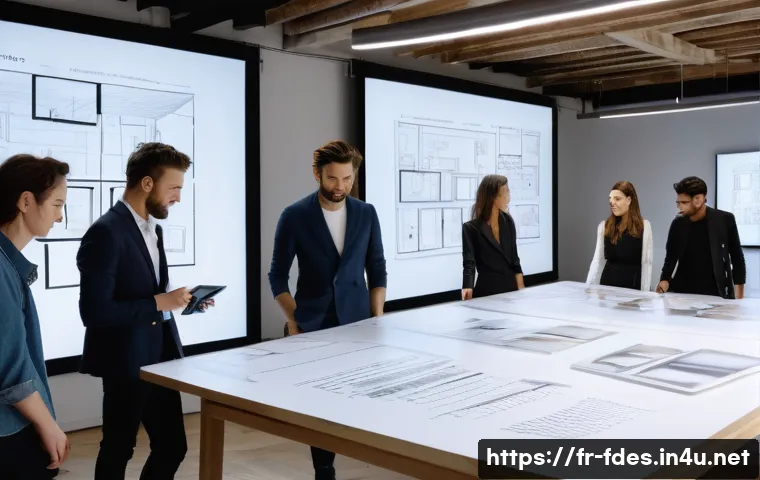 패션 코디네이터 현장 프로젝트 사례 - A dynamic behind-the-scenes fashion project coordination scene in Paris: a diverse team including a ...